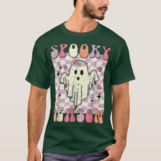 Spooky Ghost Costume Groovy Ghost Spooky Saison Re T-Shirt