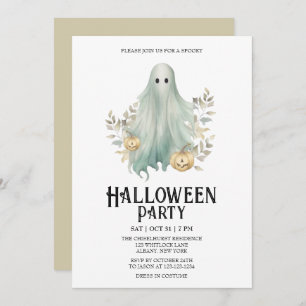 Spooky Ghost Costume Minze Halloween-Party Einladung