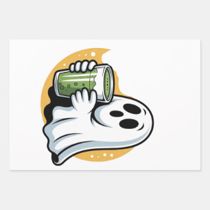 Spooky Ghost Drinks Matcha Halloween Geschenkpapier Set