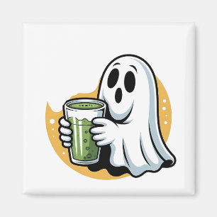 Spooky Ghost Drinks Matcha Halloween Magnet