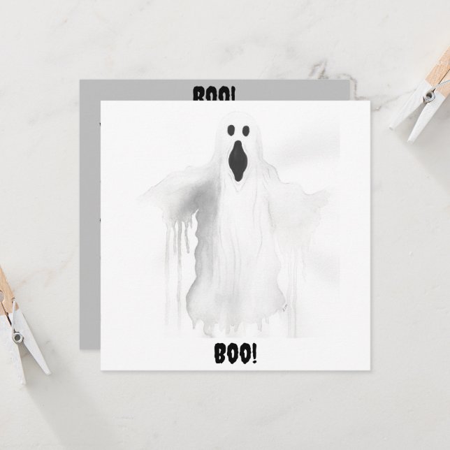 Spooky Ghost Einladung (Vorderseite/Rückseite Beispiel)