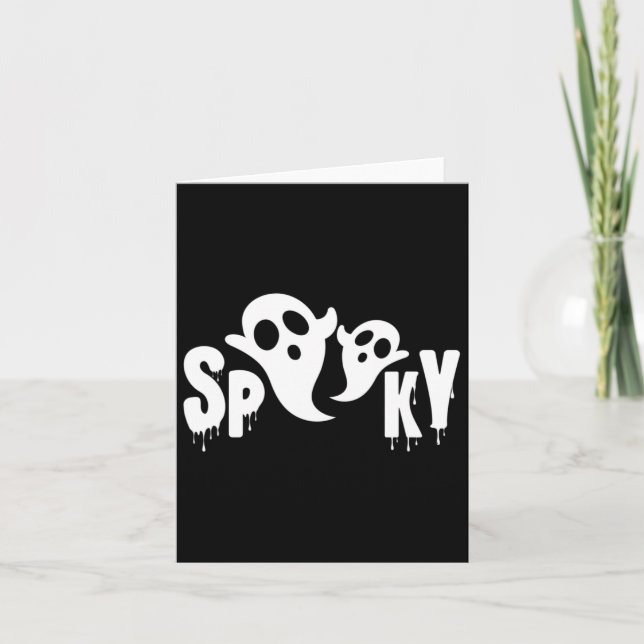 Spooky Ghost - Halloween-Design Karte (Vorderseite)