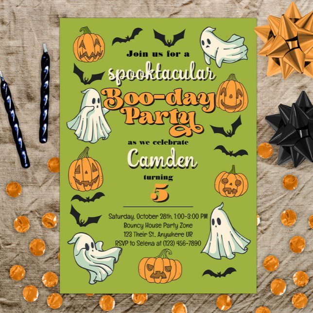 Spooky Ghost Halloween Herbst Geburtstagsparty Einladung (Von Creator hochgeladen)