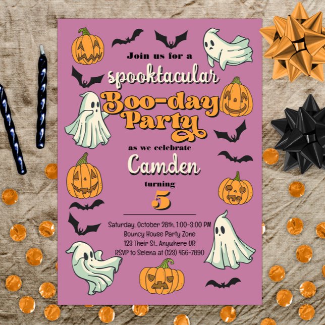 Spooky Ghost Halloween Herbst Geburtstagsparty Einladung (Von Creator hochgeladen)