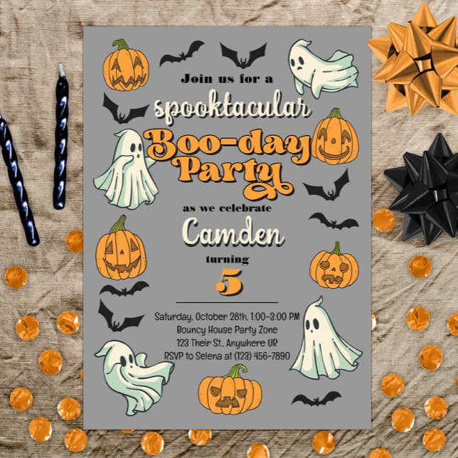 Spooky Ghost Halloween Herbst Geburtstagsparty Einladung (Von Creator hochgeladen)