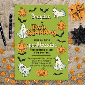 Spooky Ghost Halloween Herbst Zweites Geburtstag Einladung