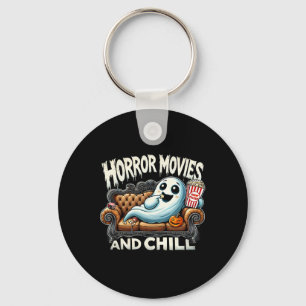 Spooky Ghost Halloween Horror Filme und Chill Mov Schlüsselanhänger