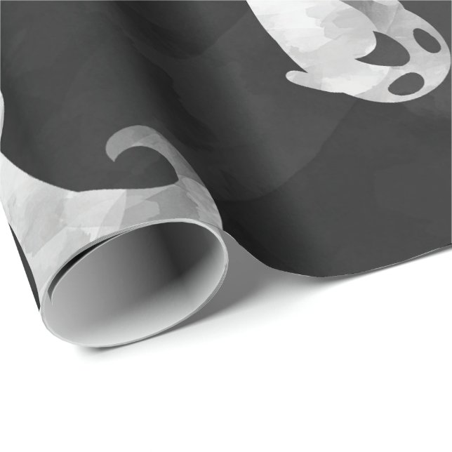 Spooky Ghost Halloween-Party Wrapping Paper Geschenkpapier (Rolleneckpunkt)