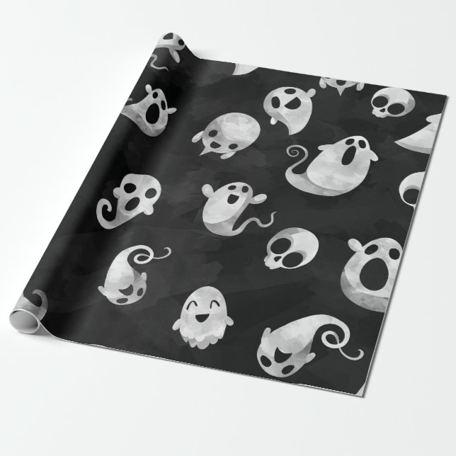 Spooky Ghost Halloween-Party Wrapping Paper Geschenkpapier (Ungerollt)
