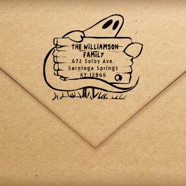 Spooky Ghost Halloween Rücksendeadresse Gummistempel