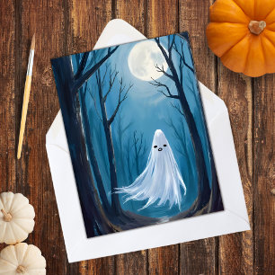 Spooky Ghost Happy Halloween Spuk Forest Feiertagskarte