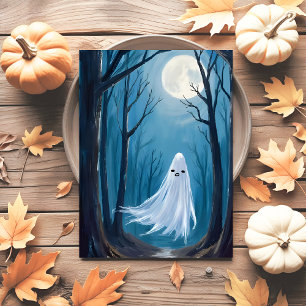 Spooky Ghost Happy Halloween Spuk Forest Feiertagspostkarte