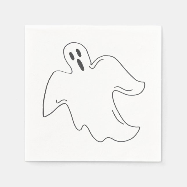 Spooky Ghost Happy Halloween Trick oder Treat Desi Serviette (Vorderseite)