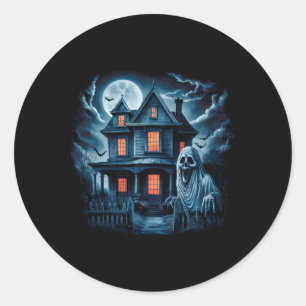 Spooky Ghost House Dark Horror Halloween Kostüm Runder Aufkleber