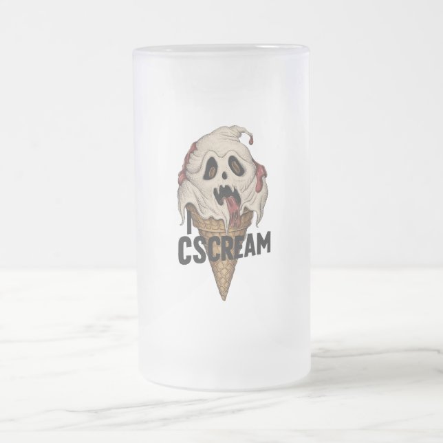 Spooky Ghost Ice Cream "I CSCREAM" Mattglas Bierglas (Mittel)
