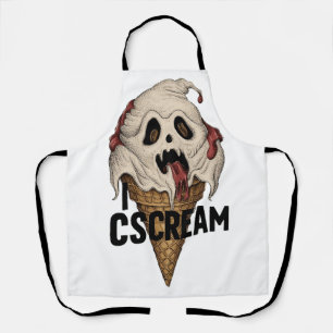 Spooky Ghost Ice Cream "I CSCREAM" Schürze