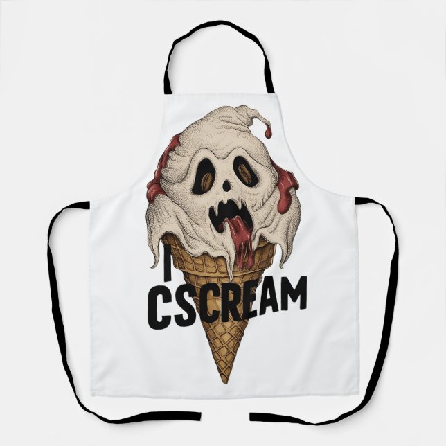 Spooky Ghost Ice Cream "I CSCREAM" Schürze (Vorderseite)