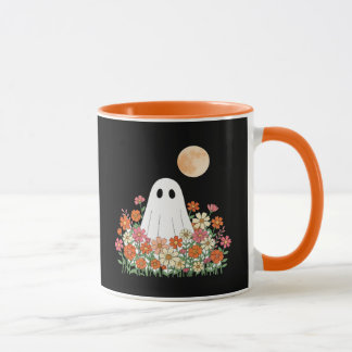 Spooky Ghost in Blume Halloween Tasse