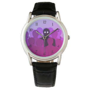 Spooky Ghost in Menschen Crowdner Horror Art Armbanduhr
