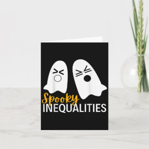 Spooky Ghost Inequalties Funny Halloween Math Tee Karte