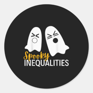 Spooky Ghost Inequalties Funny Halloween Math Tee Runder Aufkleber