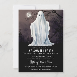 Spooky Ghost Klassisches Halloween-Party aller A Einladung