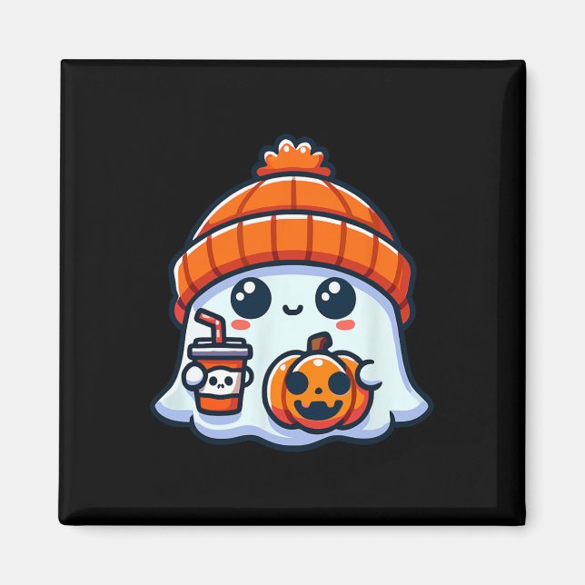 Spooky Ghost Mens Halloween Magnet (Vorne)