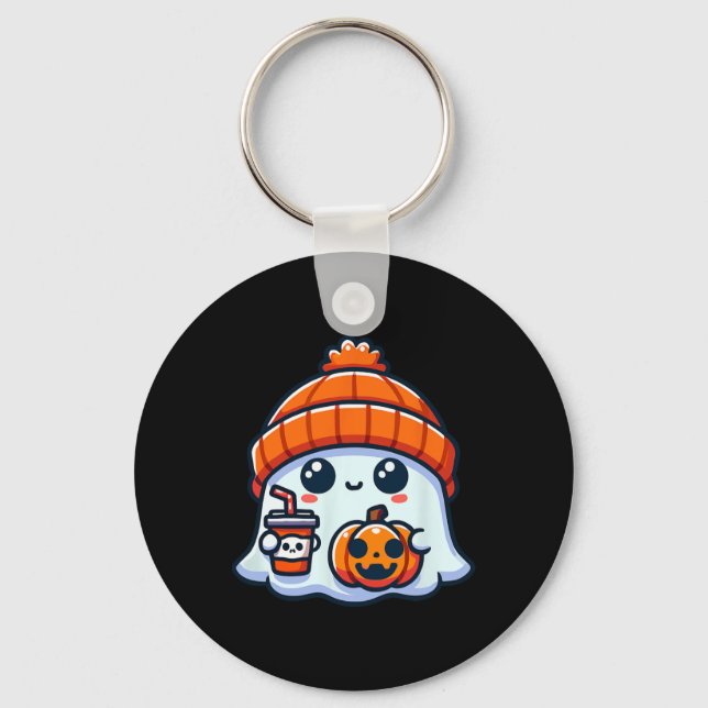 Spooky Ghost Mens Halloween Schlüsselanhänger (Vorderseite)