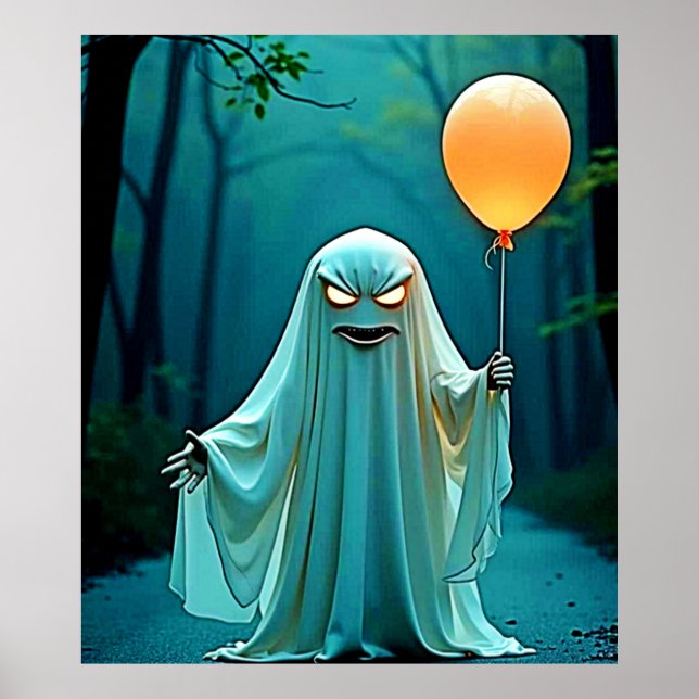 Spooky Ghost mit Eerie Balloon Poster (Vorne)