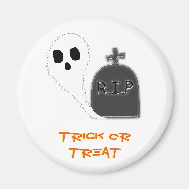 Spooky Ghost mit Grave Halloween Magnet (Vorne)