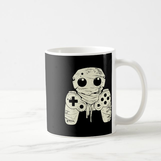Spooky Ghost Mummy Gaming Controller Halloween Spi Kaffeetasse (Rechts)
