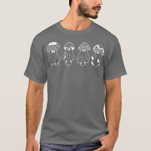 Spooky Ghost Mushroom Squad Männer Frauen Hallowee T-Shirt