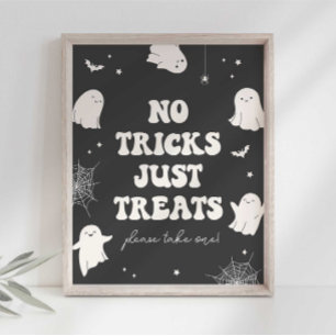 Spooky Ghost No Tricks Nur Leckereien Halloween-Ze Poster