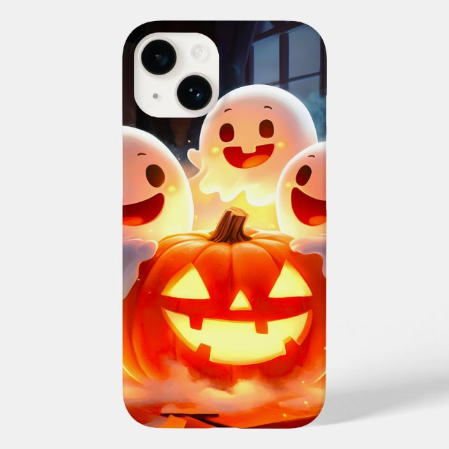 Spooky Ghost Pumpkin Party Glow Case-Mate iPhone Hülle (Rückseite)