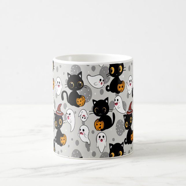 Spooky Ghost Pumpkin Paws Kaffeetasse (Mittel)