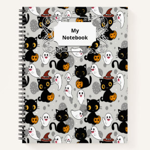 Spooky Ghost Pumpkin Paws Notizbuch