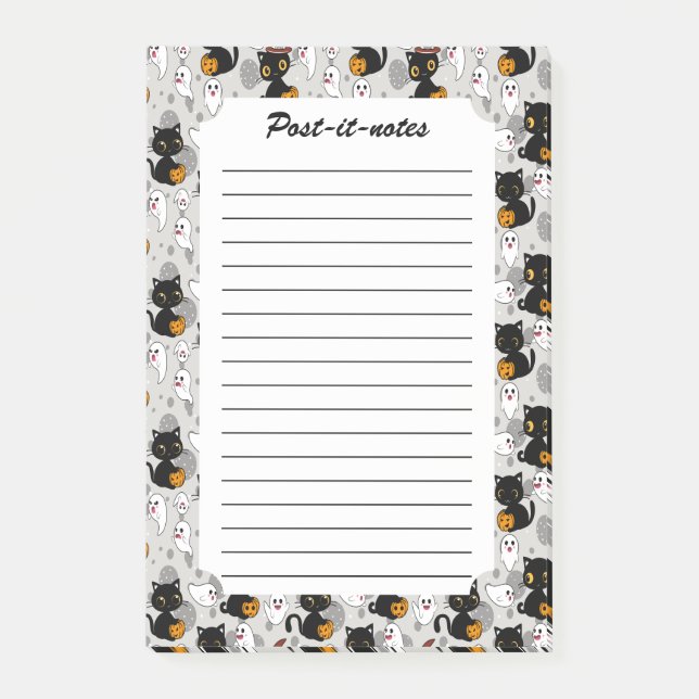 Spooky Ghost Pumpkin Paws Post-it Klebezettel (Vorderseite)