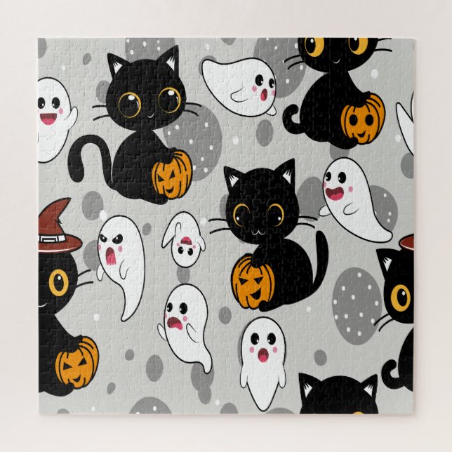 Spooky Ghost Pumpkin Paws Puzzle (Vertikal)