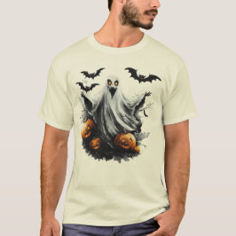 Spooky Ghost & Pumpkins Halloween-T - Shirt | Spaß