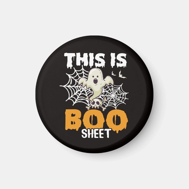 Spooky Ghost Pun Boo Blatt Halloween Magnet (Vorne)