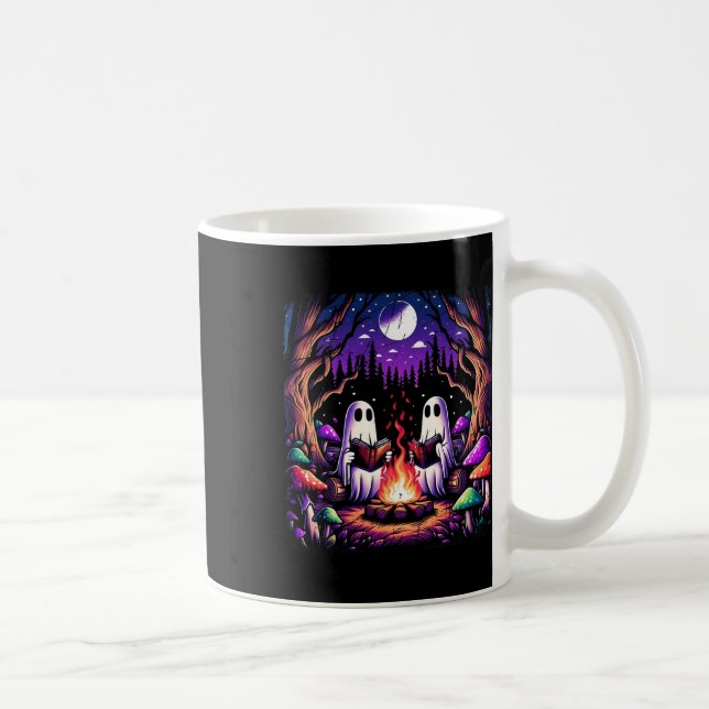 Spooky Ghost Reading Book Cotattaccore Lehrer Kaffeetasse (Rechts)