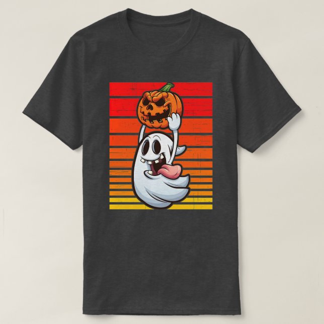 Spooky Ghost Retro Halloween Kostüme Männer Frauen T-Shirt (Design vorne)