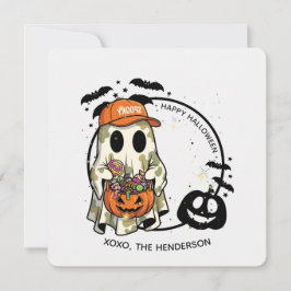 Spooky Ghost Round Sticker - Niedliche Halloween-B Einladung