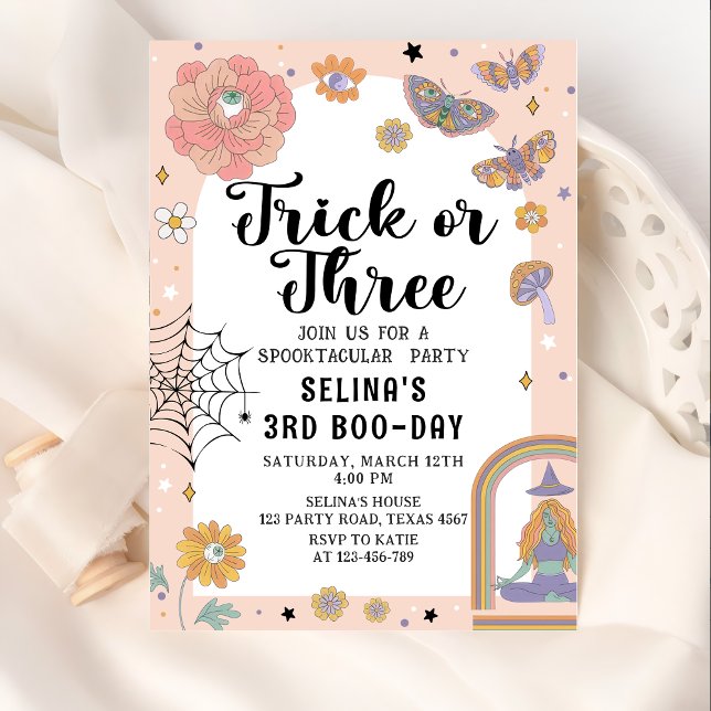 Spooky Ghost Trick oder Drei Halloween 3. Geburtst Einladung (Von Creator hochgeladen)