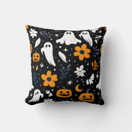 Spooky Ghost und Pumpkin Halloween Kissen