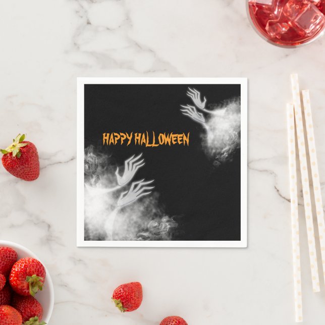 Spooky Ghosted Hands Halloween Serviette (Beispiel)