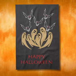Spooky Ghosts & Bats Halloween Custom Geschirrtuch