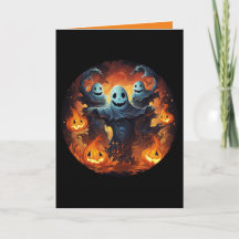 Spooky Ghosts & Jack-O-Lantern Pumpkins Halloween