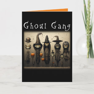 Spooky Ghoul Gang Skeleton Hexen Halloween Karte