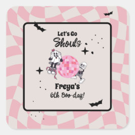 Spooky Ghoul Halloween Any Age Birthday Quadratischer Aufkleber